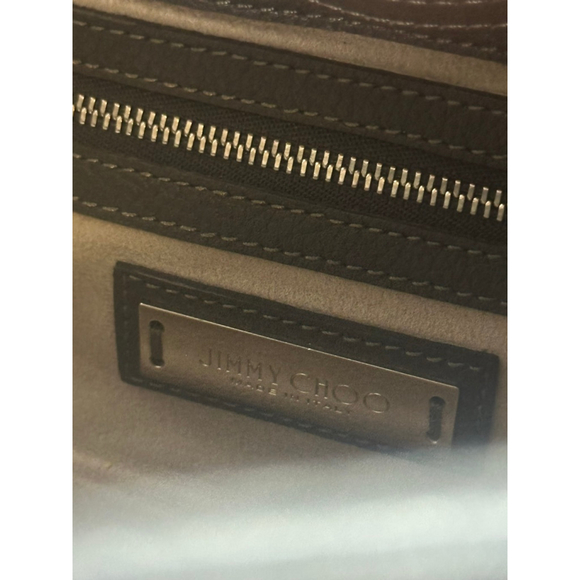 Women's Jimmy Choo Leather & Suede Satchel Gray Medium - Picture 10 of 11